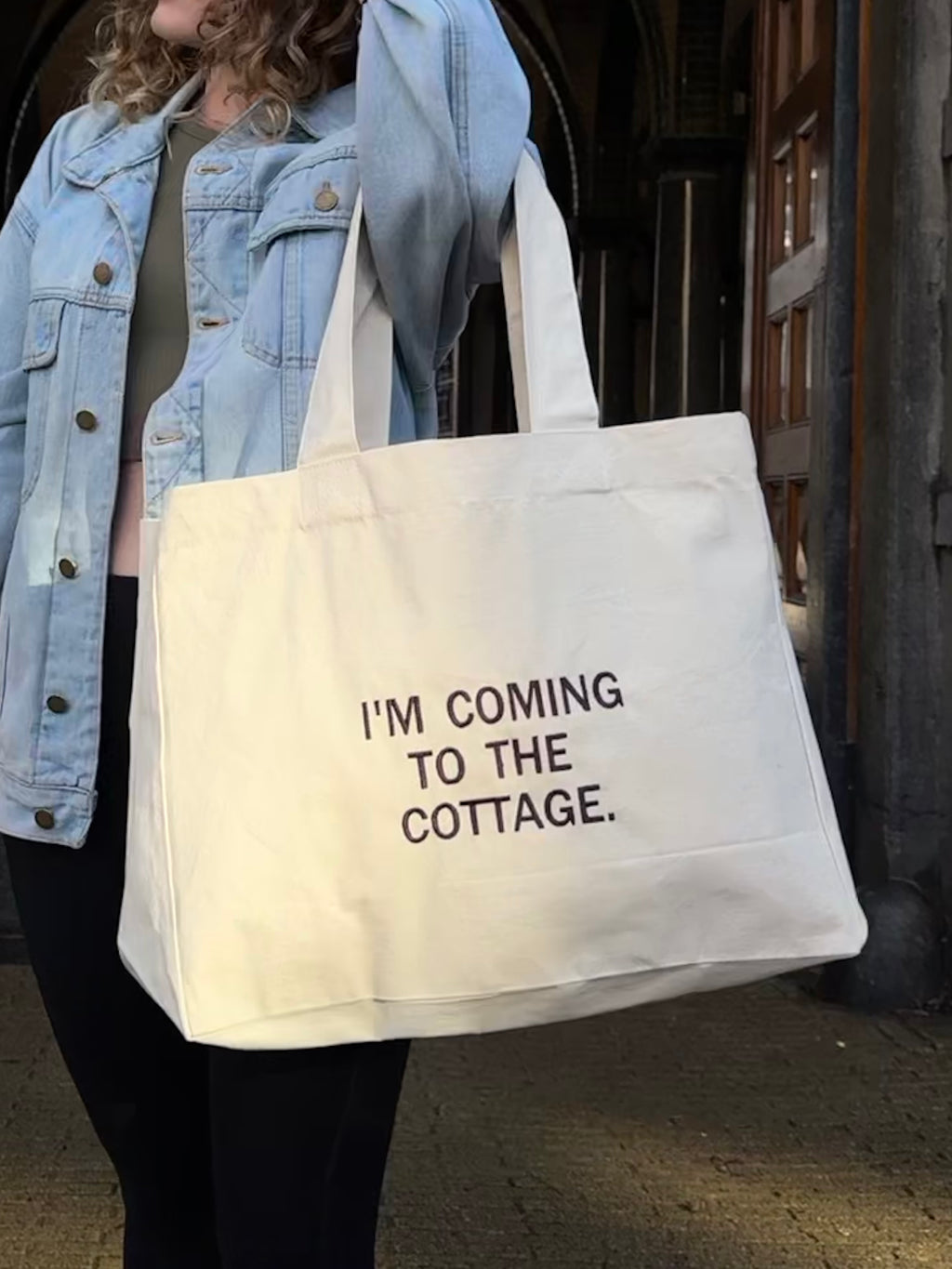 "I'm Coming to the Cottage" Oversized Tote