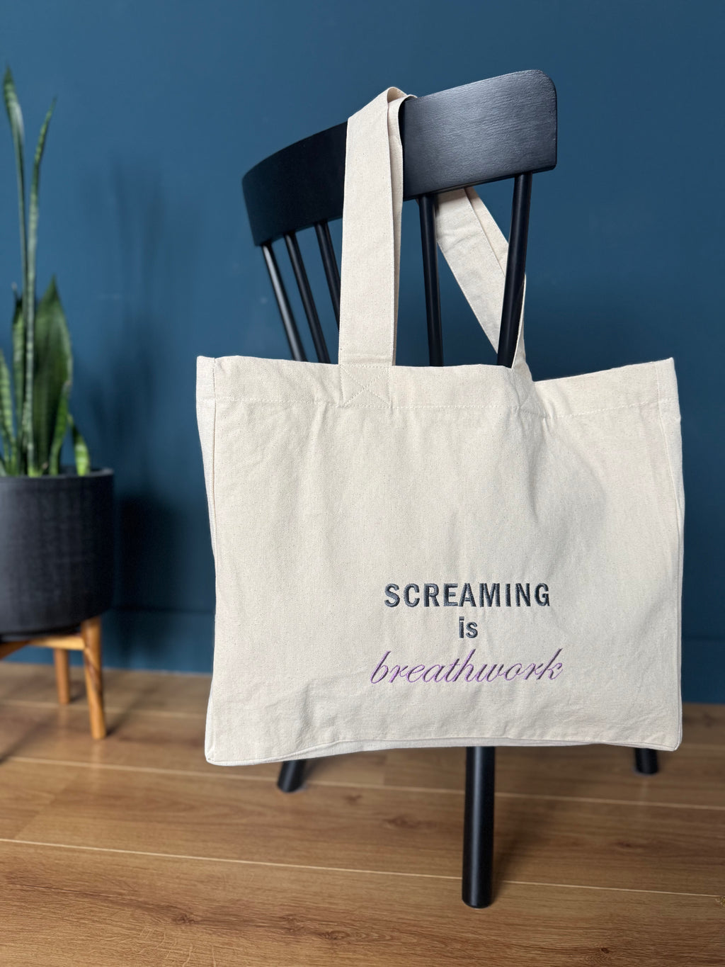 "Screaming is Breathwork" Oversized Tote
