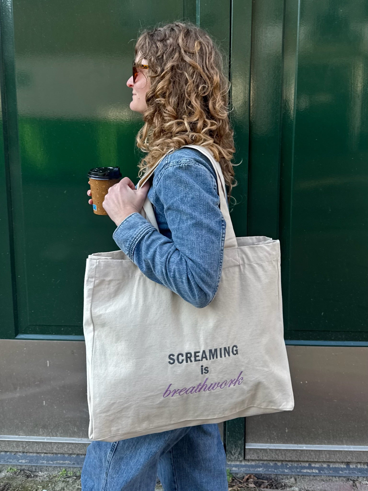 "Screaming is Breathwork" Oversized Tote